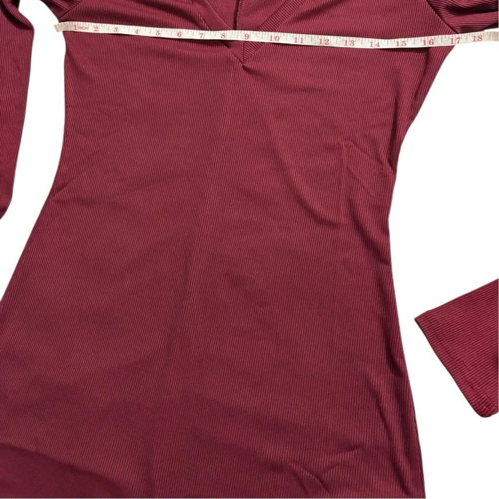 Burgundy Long Sleeve Jumpsuit. Size L. New - Picture 5 of 12